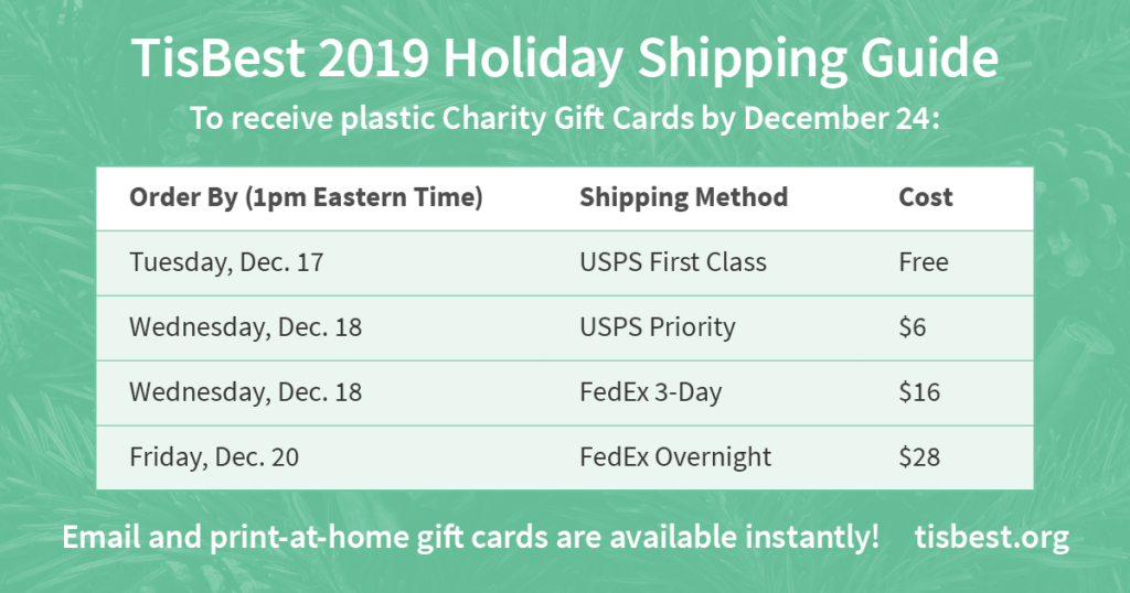 2019 Holiday Shipping Guide
